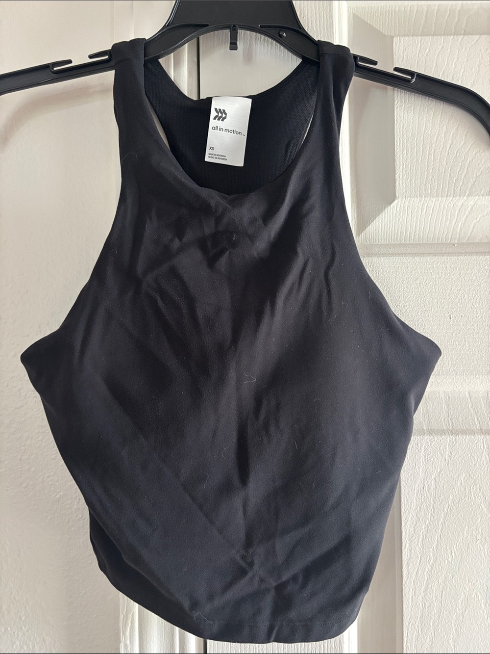 all in motion Black High-Neck Racerback sports bra